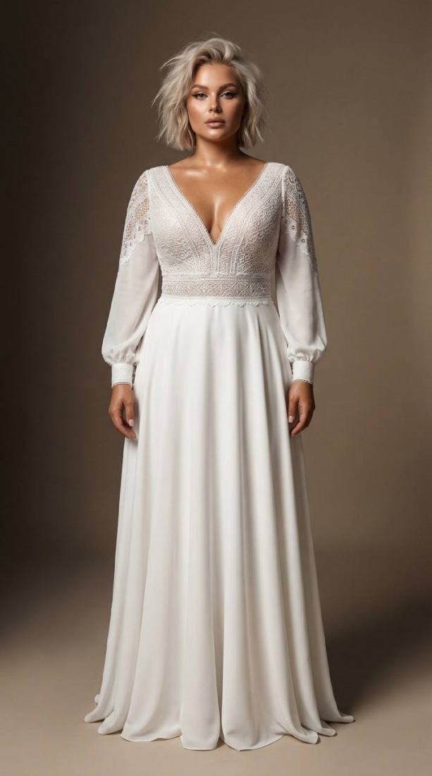 Свадебное платье Vega бохо айвори, длинное, в пол, подходит беременным, большого размера, фото, коллекция 2026