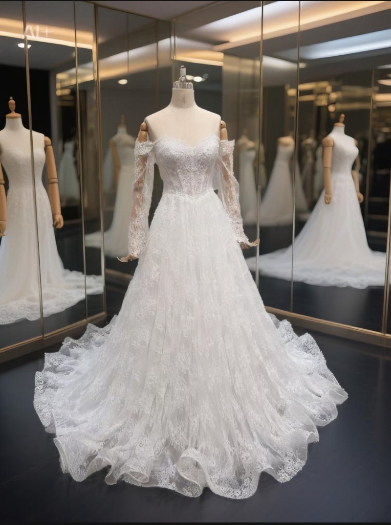 Свадебное платье Флавия  а-силуэт (принцесса) айвори, длинное, фото, коллекция 2026